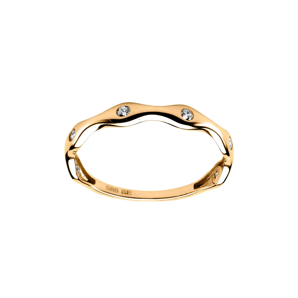 Espeland Zirkonia ring i gult gull 3,3 mm