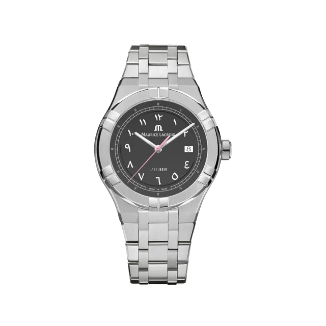 Label Noir Aikon Automatic 42MM klokke svart rosa stållenke