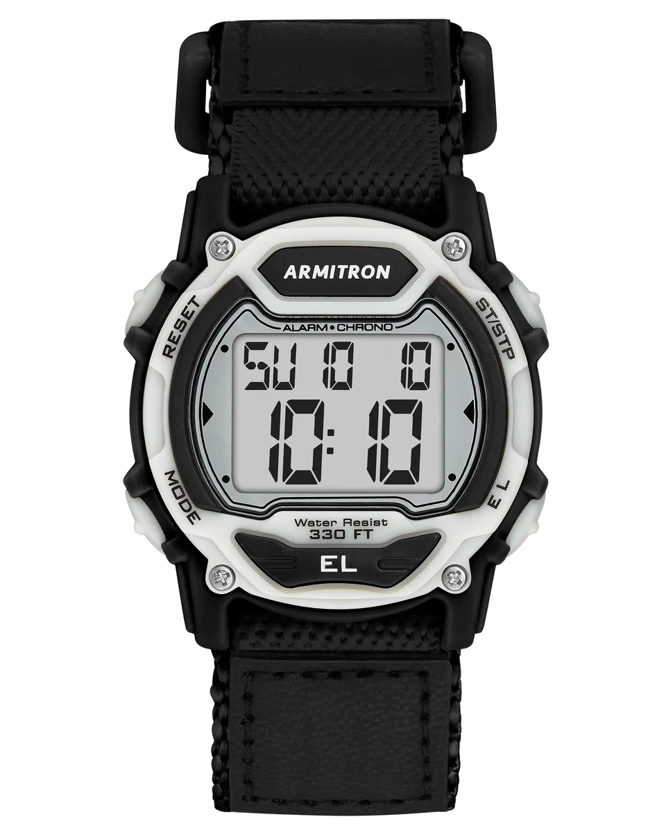 Armitron Digital Nylon digitalklokke svart/svart quartz