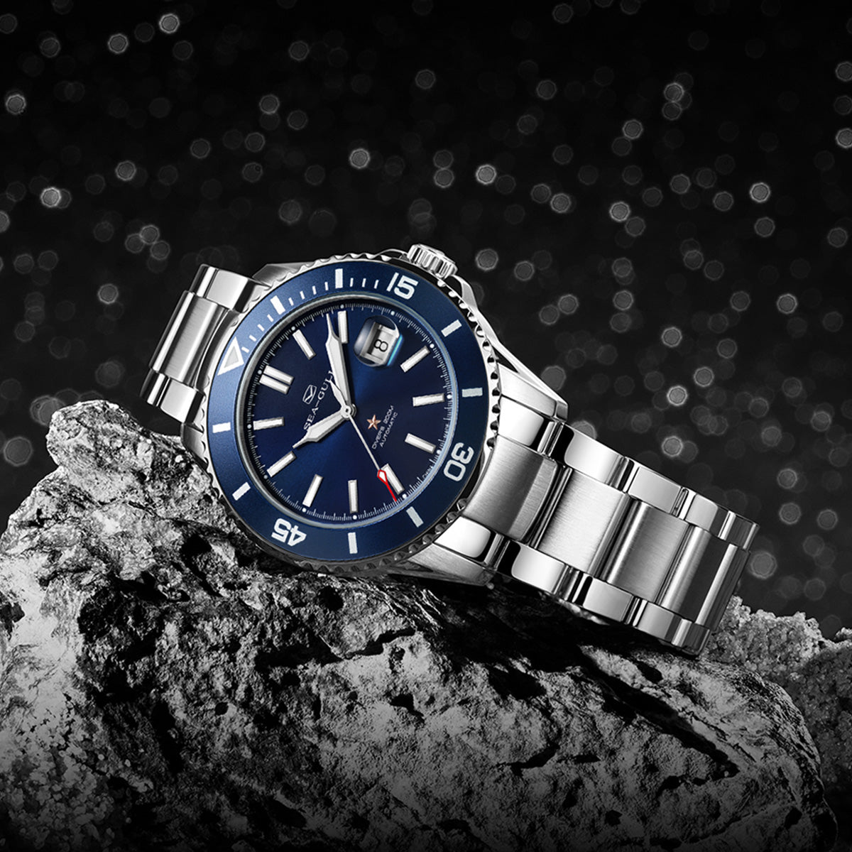 Sea-gull Ocean 816.32.1523 44mm dykkerklokke forstørret dato