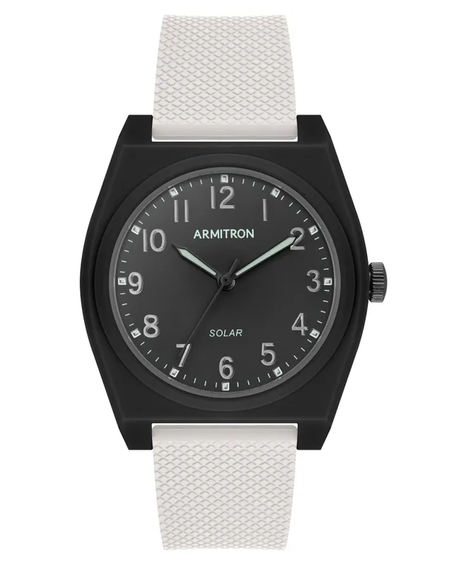 Armitron Reef 36mm solklokke hvit/svart resirkulert