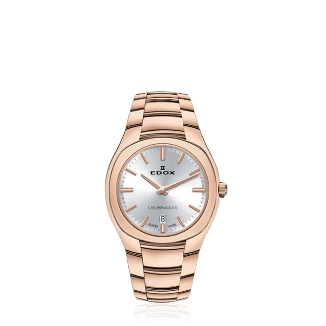 Edox Les Bémonts Ultra Slim Date herreklokke sort