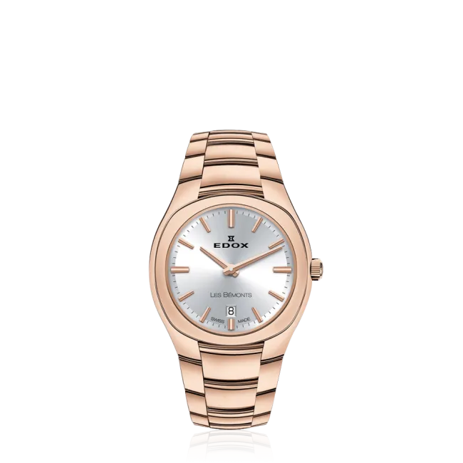 Edox Les Bémonts Ultra Slim Date herreklokke sort