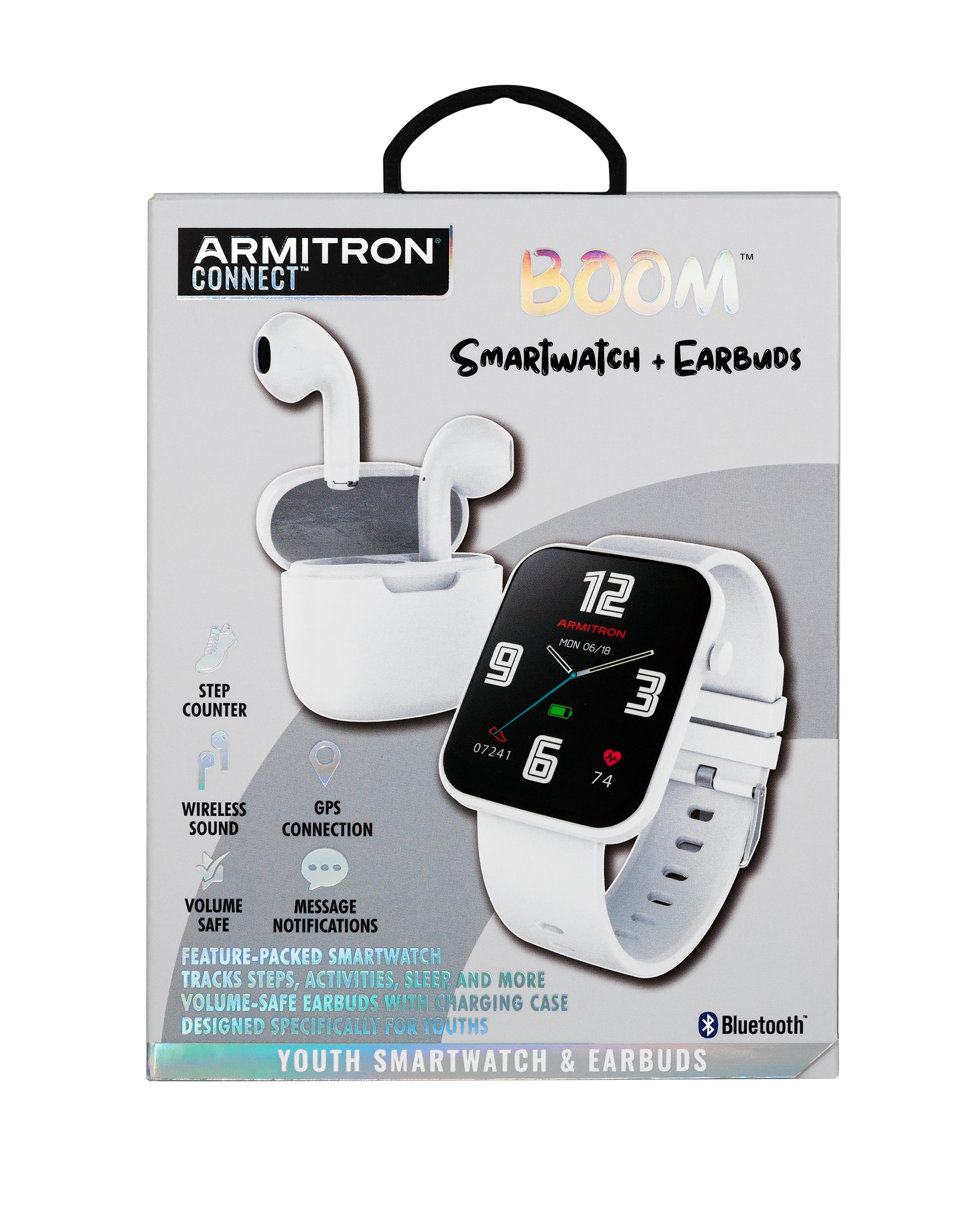 Armitron Boom smartklokke med ørepropper hvit