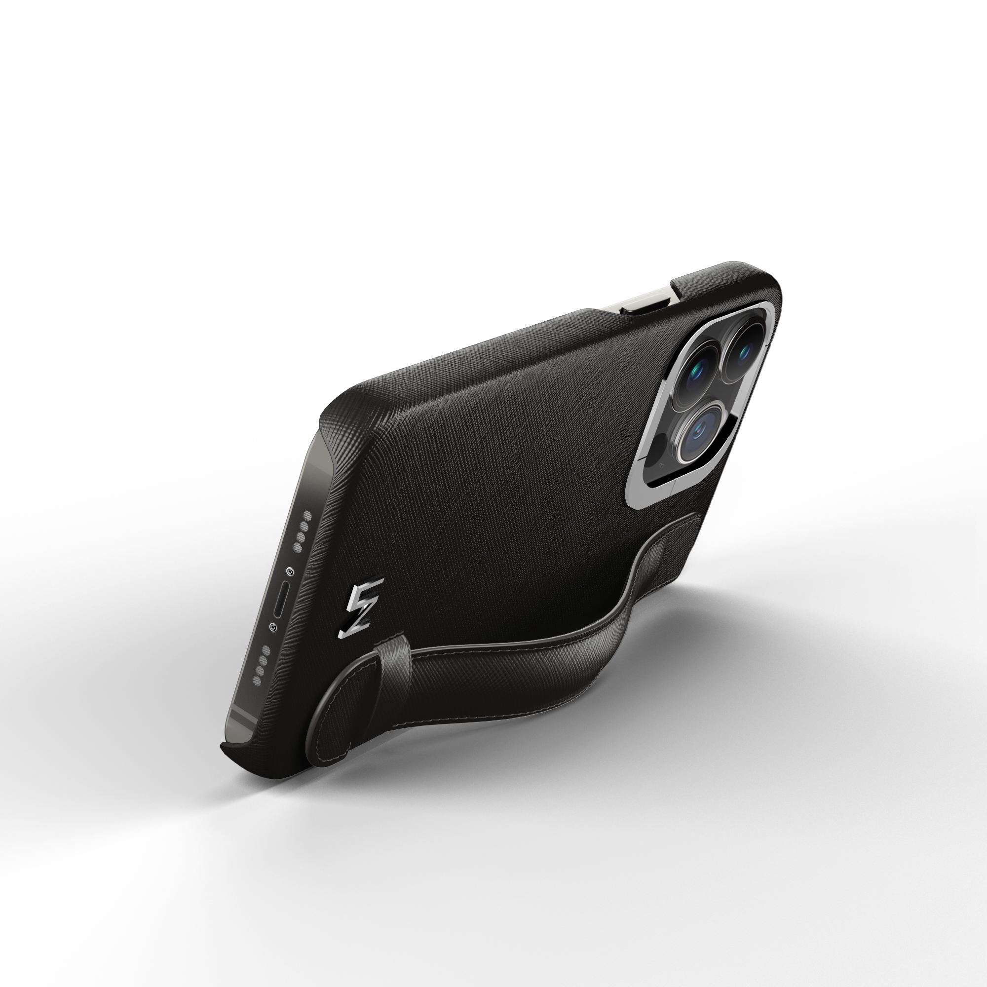 Label Noir iPhone 13 Pro Max deksel saffiano svart MagSafe