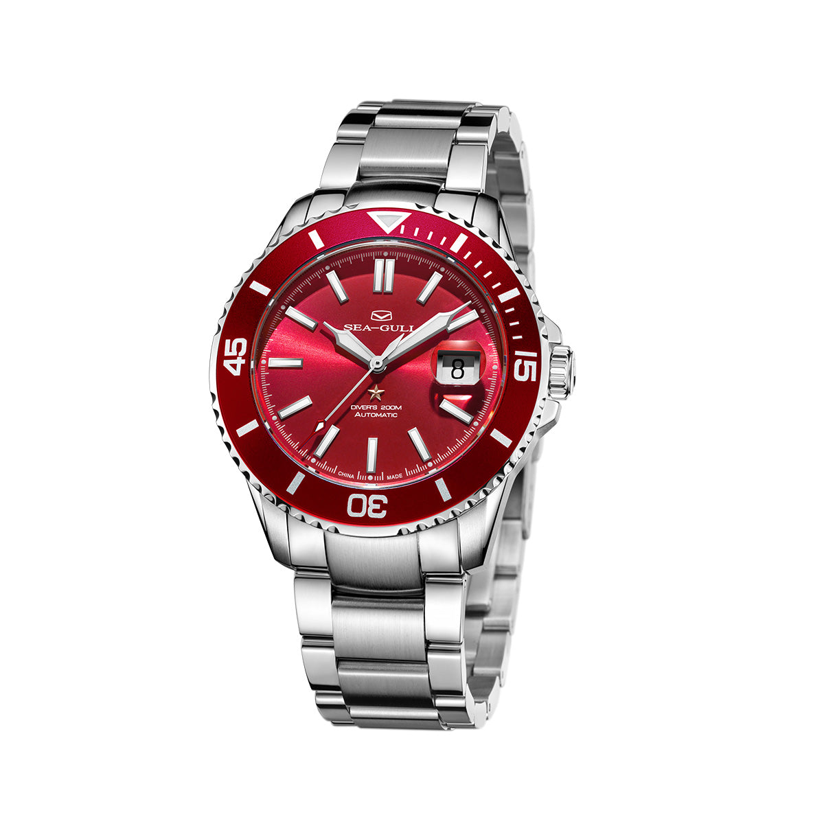 Sea-gull Ocean 816.52.1523 dykkerklokke rød 44 mm