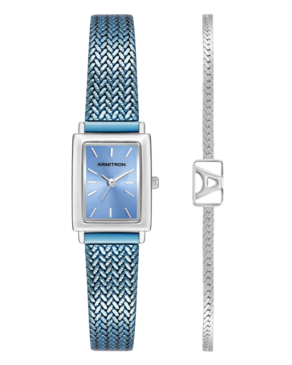 Armitron Athena 18 mm dameklokke blå med armbånd