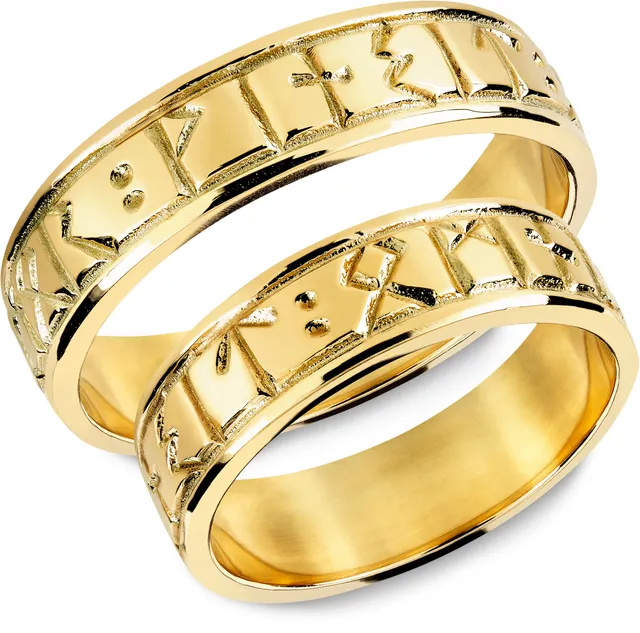 Snorre Amor Vincit ring gult gull 5,5 mm runer