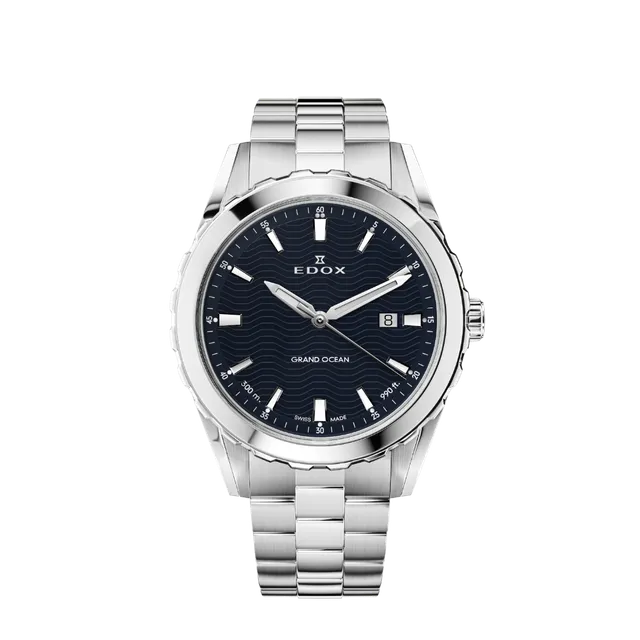 Edox Delfin Date Gents herreklokke sort