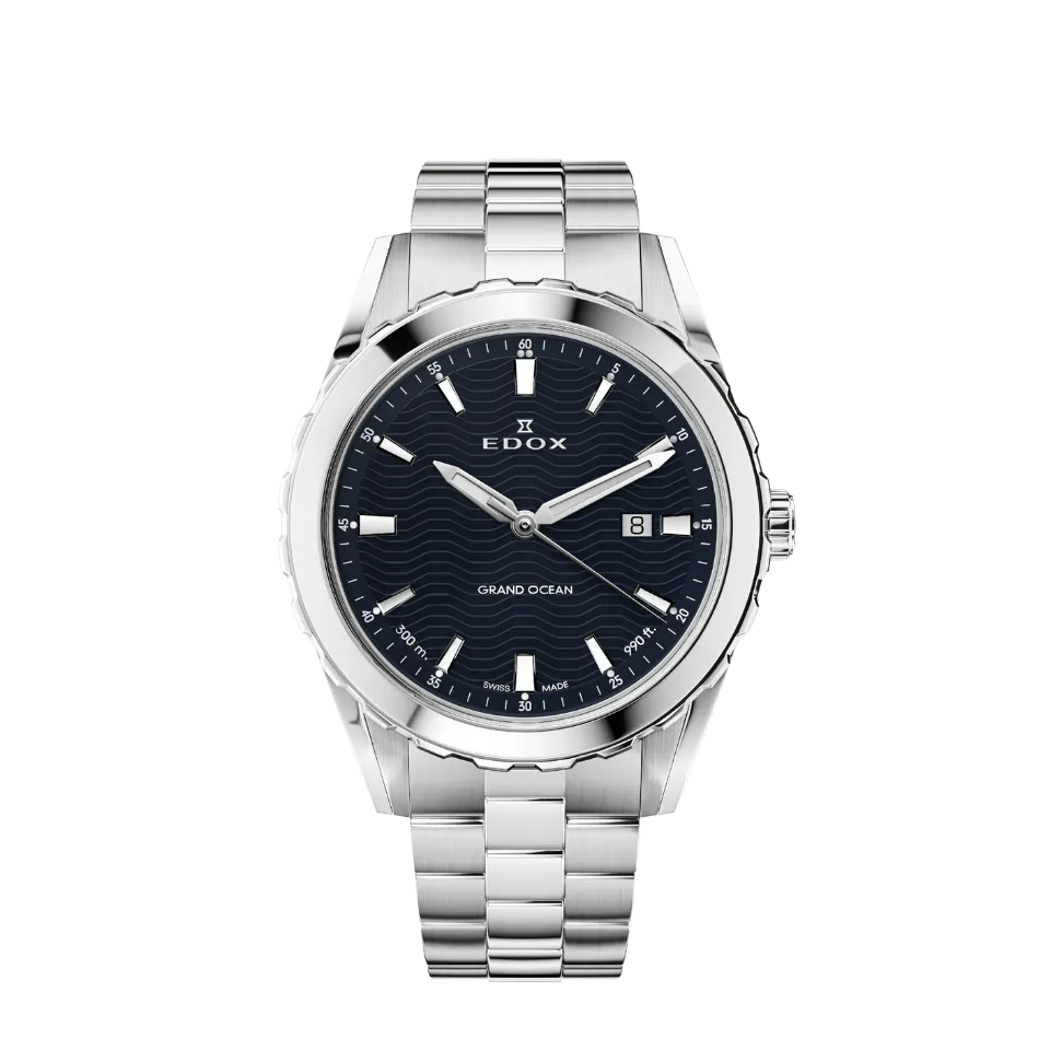 Edox Delfin Date Gents herreklokke sort