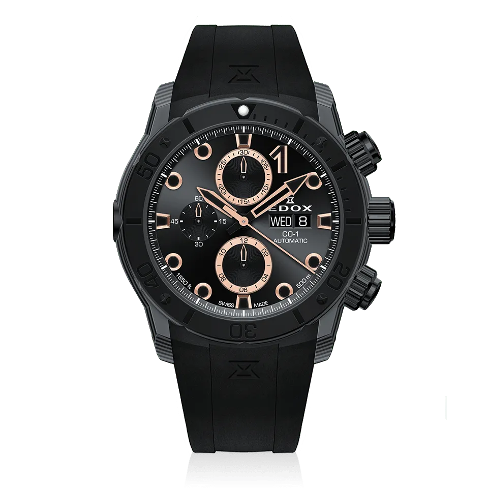 Edox CO-1 Carbon Chronograph Automatic herreklokke