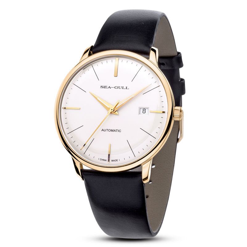 Sea-gull Bauhaus 519.519 herreklokke automatisk hvit 40mm