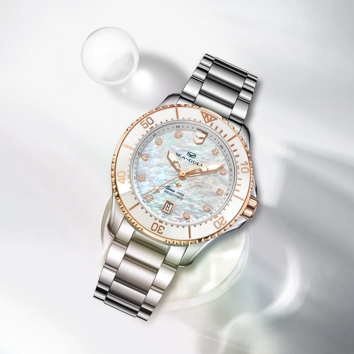 Sea-gull Ocean Lady 816.12.1211 dykkerklokke perlemor 40mm