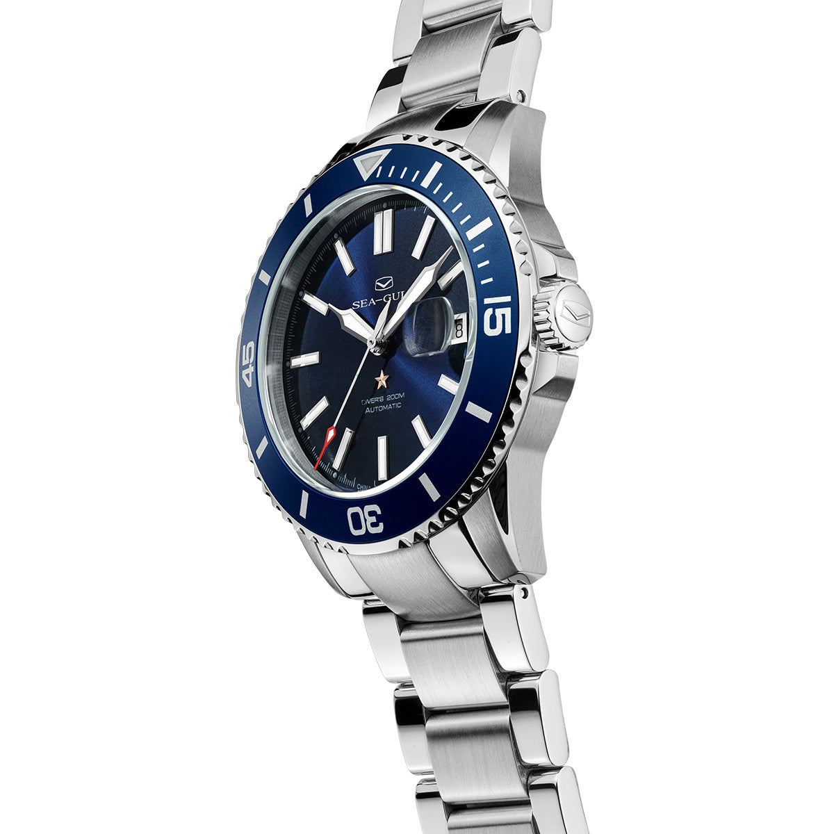 Sea-gull Ocean 816.32.1523 44mm dykkerklokke forstørret dato