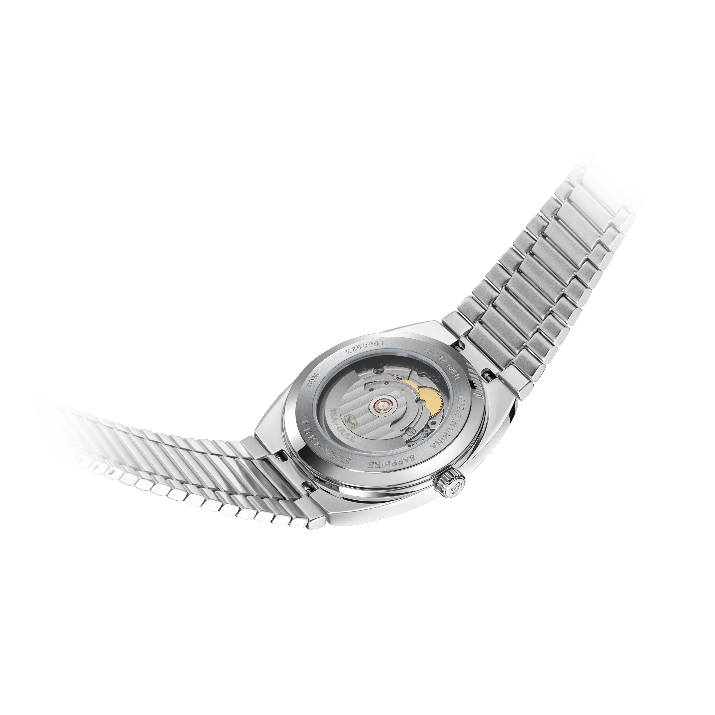 Sea-gull 826.12.1051 dressklokke automatisk hvit 34mm