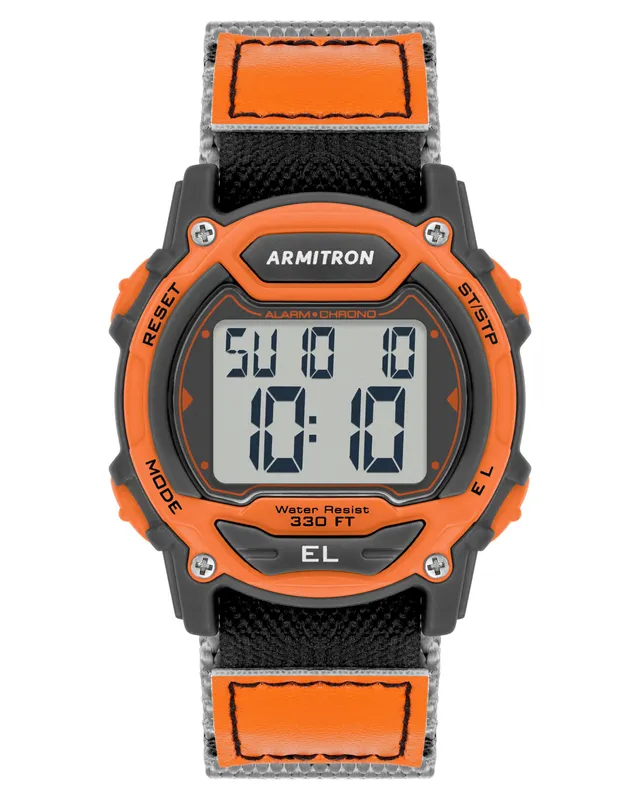 Armitron Day-Date-Month digitalklokke oransje resin