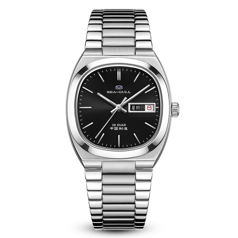 Sea-gull 826.12.1051 dressklokke automatisk hvit 34mm