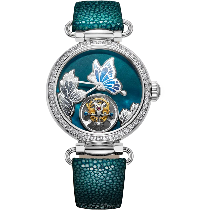 Sea-gull Artisan 713.95.8103L dameklokke smaragd 39mm