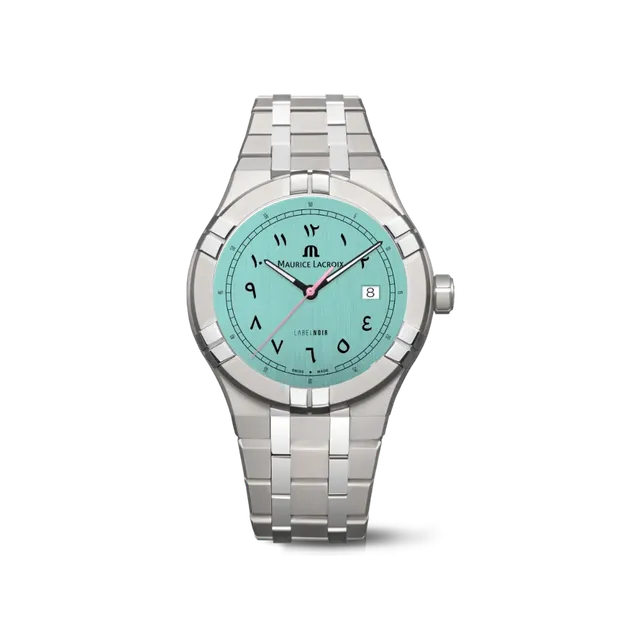 Label Noir Aikon Automatic 42MM klokke titan lyseblå arabisk