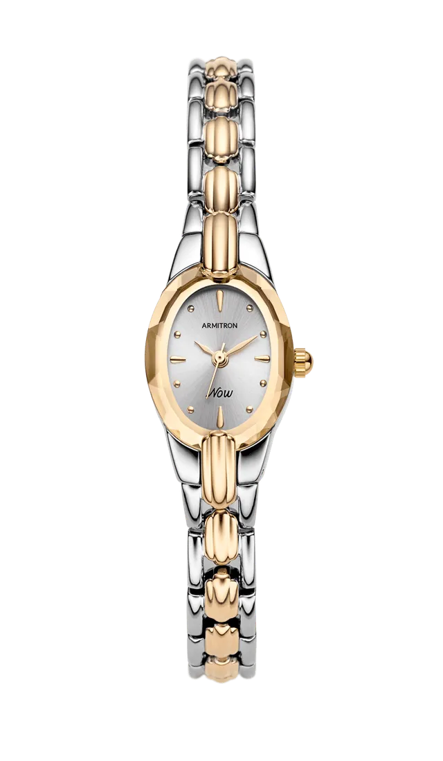 Armitron Delight 19mm dameklokke tofarget gull