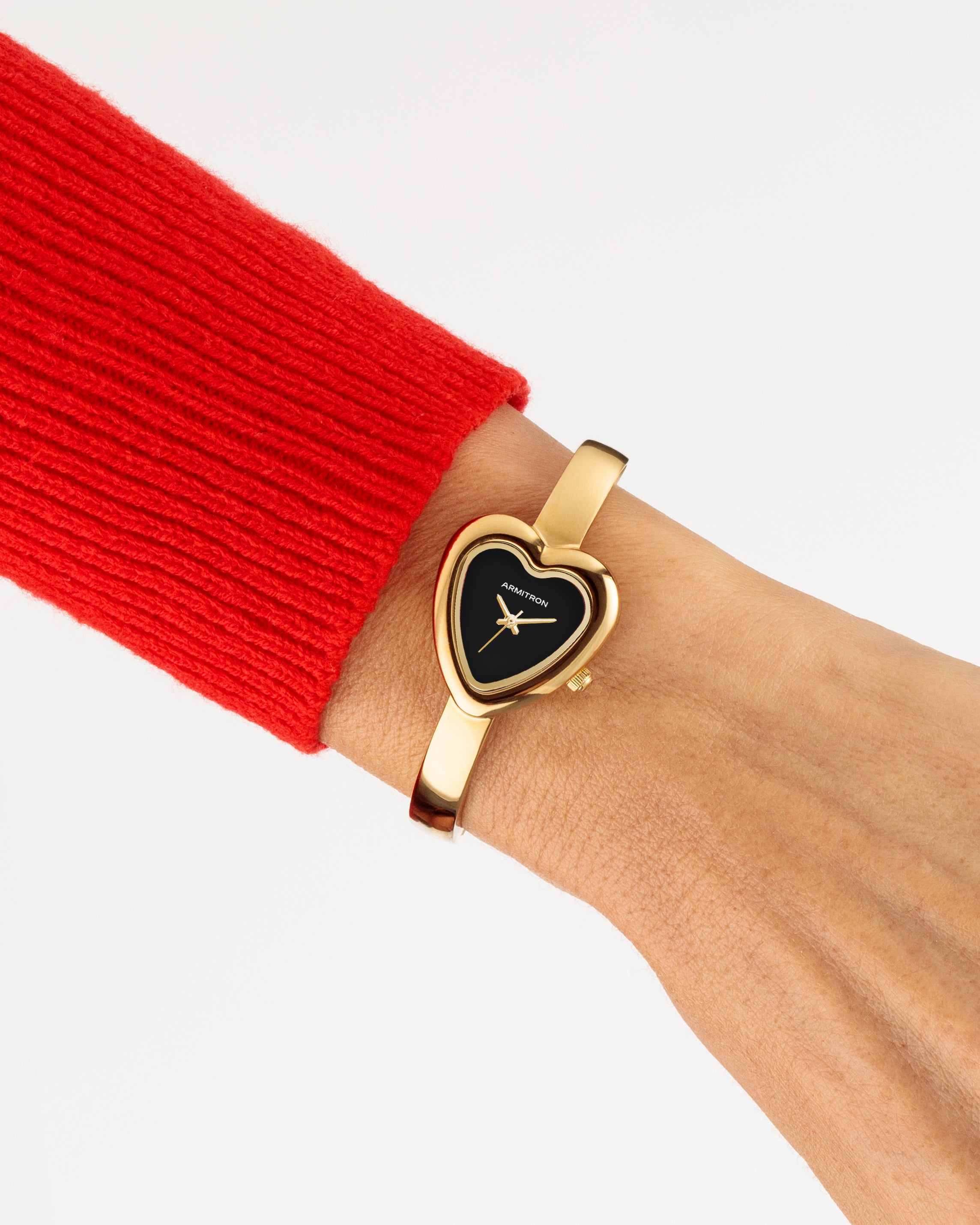 Armitron Heart Bangle klokke 24,9 mm gull svart hjerte