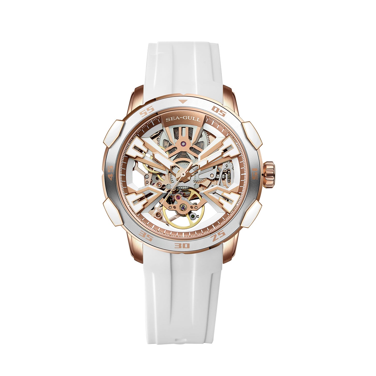 Sea-gull Edge 215.95.1125 skjelettklokke svart 44,5 mm herre
