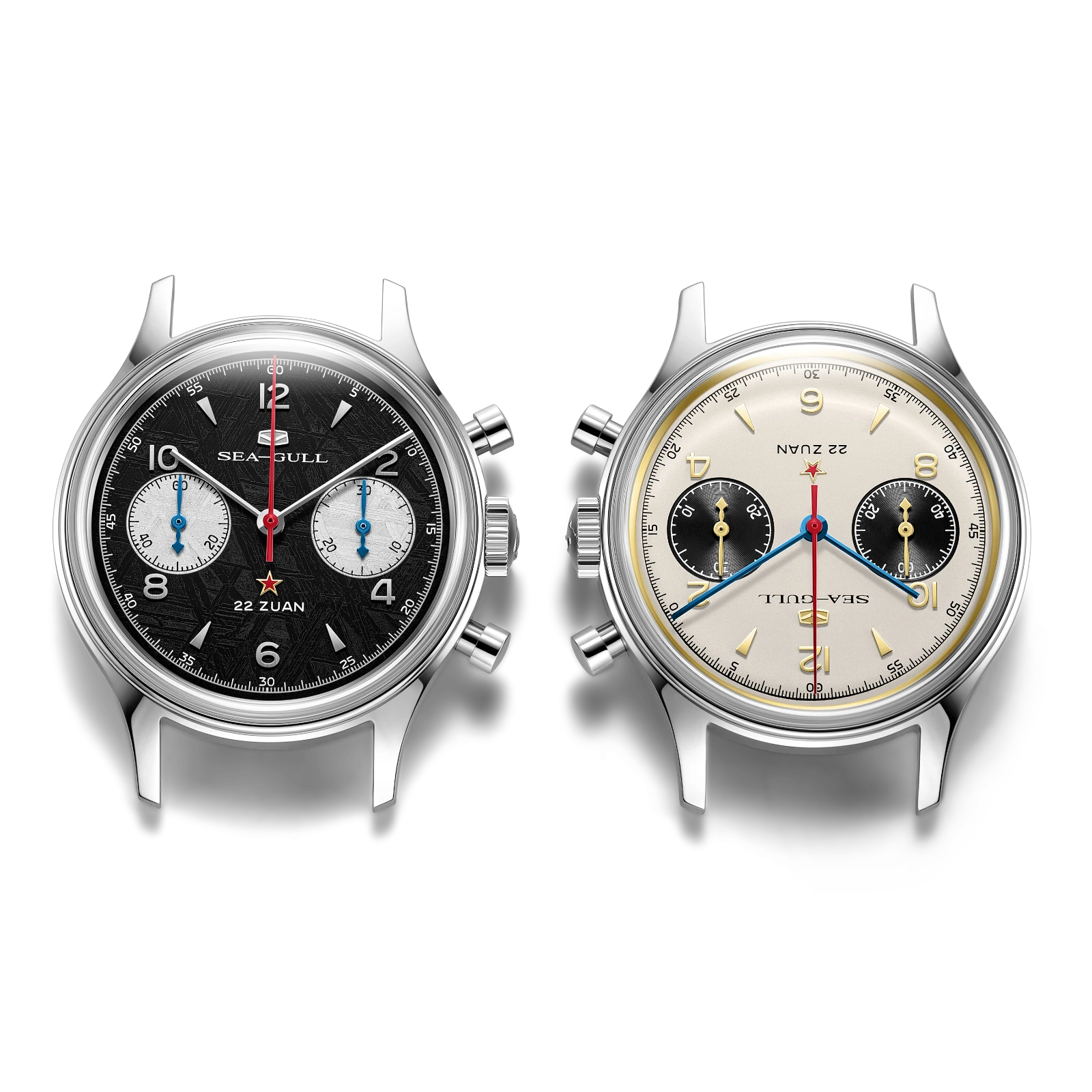 Sea-gull 1963 Polar Night Panda Eye 37,3mm kronograf