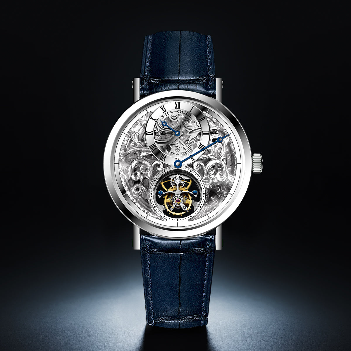 Sea-gull Artisan 818.11.8847K tourbillonklokke hvit 39mm