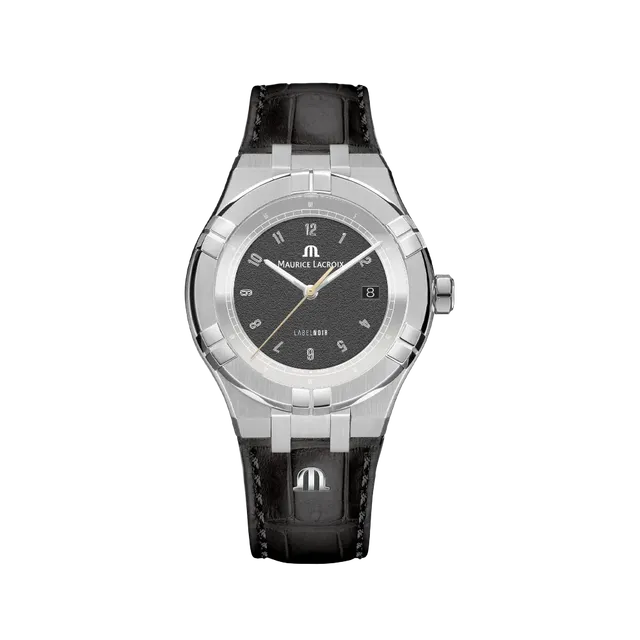 Label Noir Aikon Automatic 42MM klokke svart sunray skinn
