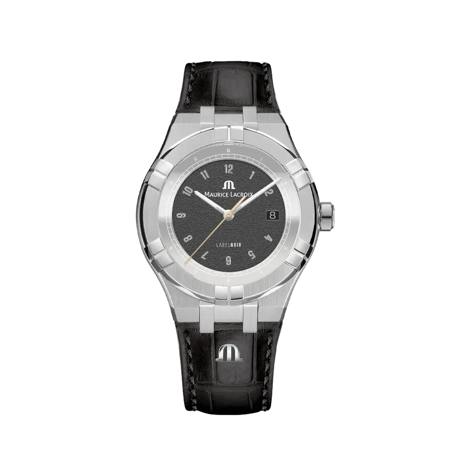 Label Noir Aikon Automatic 42MM klokke svart sunray skinn