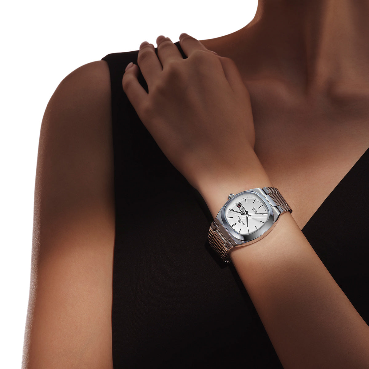 Sea-gull 826.12.1051 dressklokke automatisk hvit 34mm
