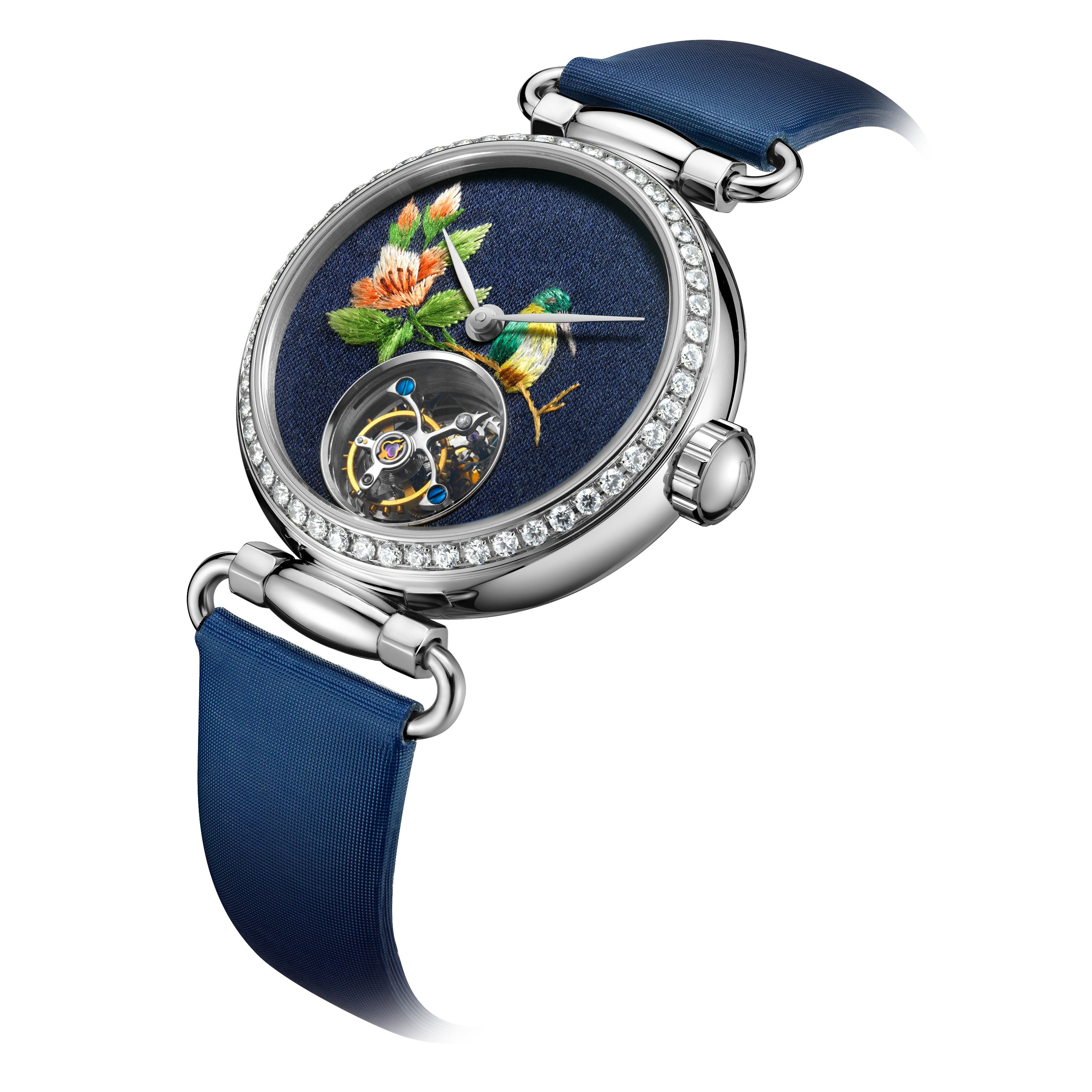 Sea-gull Heritage Eccentric Tourbillon 39mm klokke blå brodert