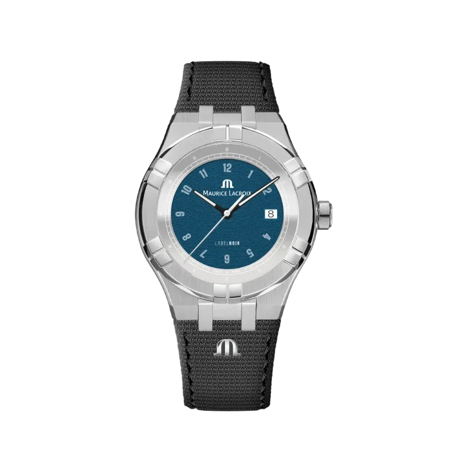 Label Noir Aikon Automatic 42MM klokke hvit blå tekstilrem