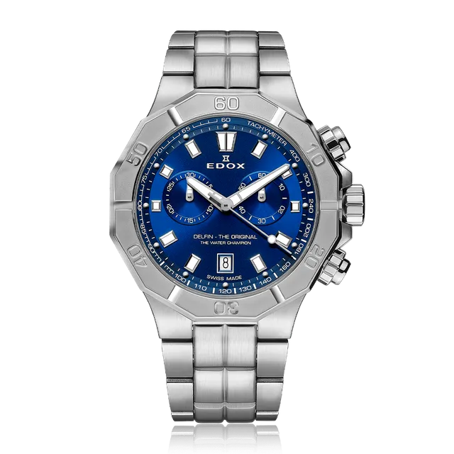 Edox Chronograph herreklokke med stoppefunksjon