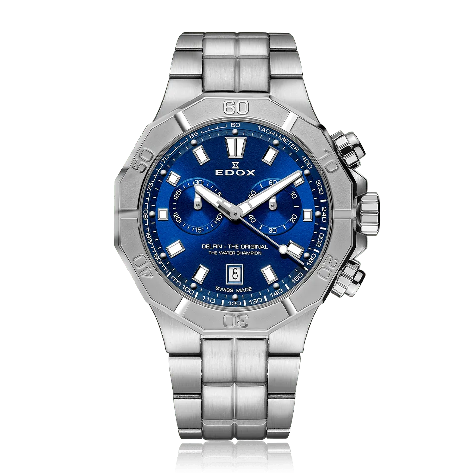 Edox Chronograph herreklokke med stoppefunksjon