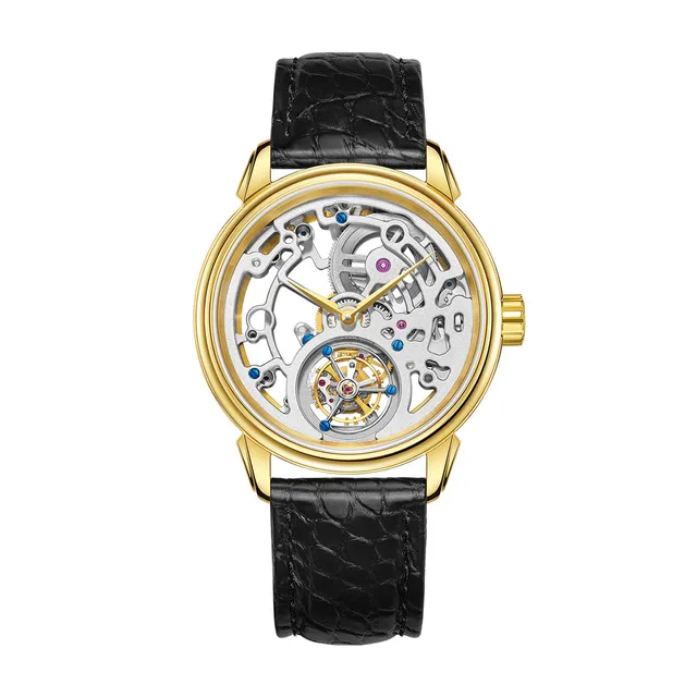 Sea-gull Artisan Heritage 518.98.6200K skjelett herreur gul