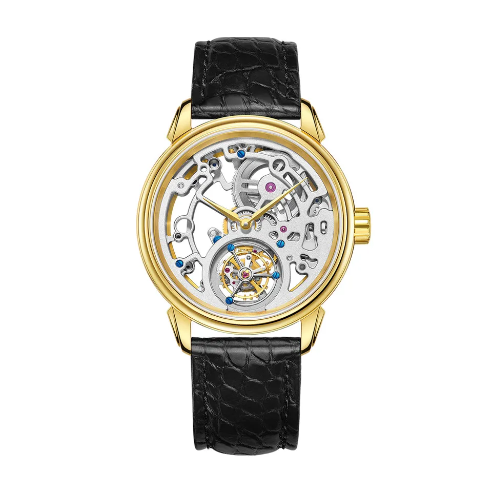 Sea-gull Artisan Heritage 518.98.6200K skjelett herreur gul