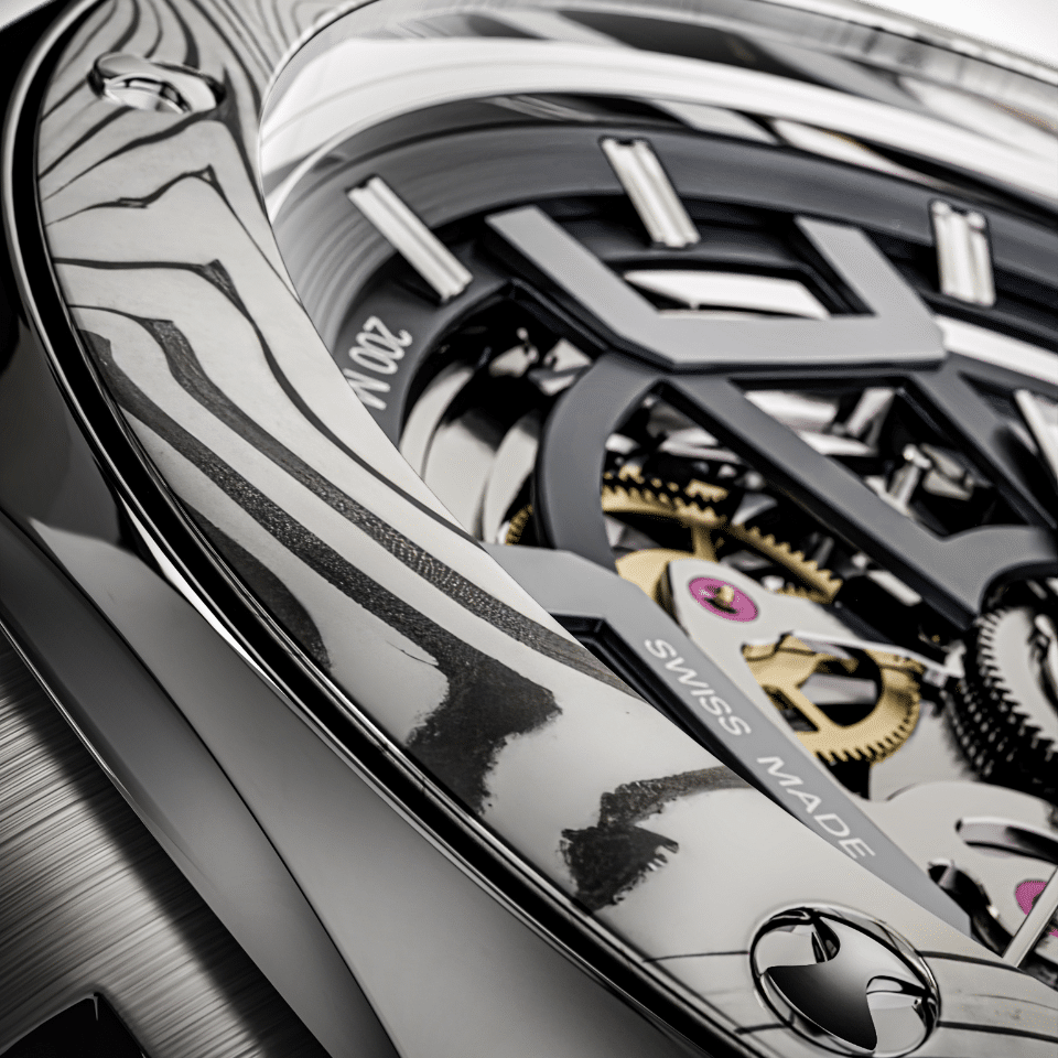 Edox Delfin Mecano Automatic Damascus Steel Limited Edition herreklokke