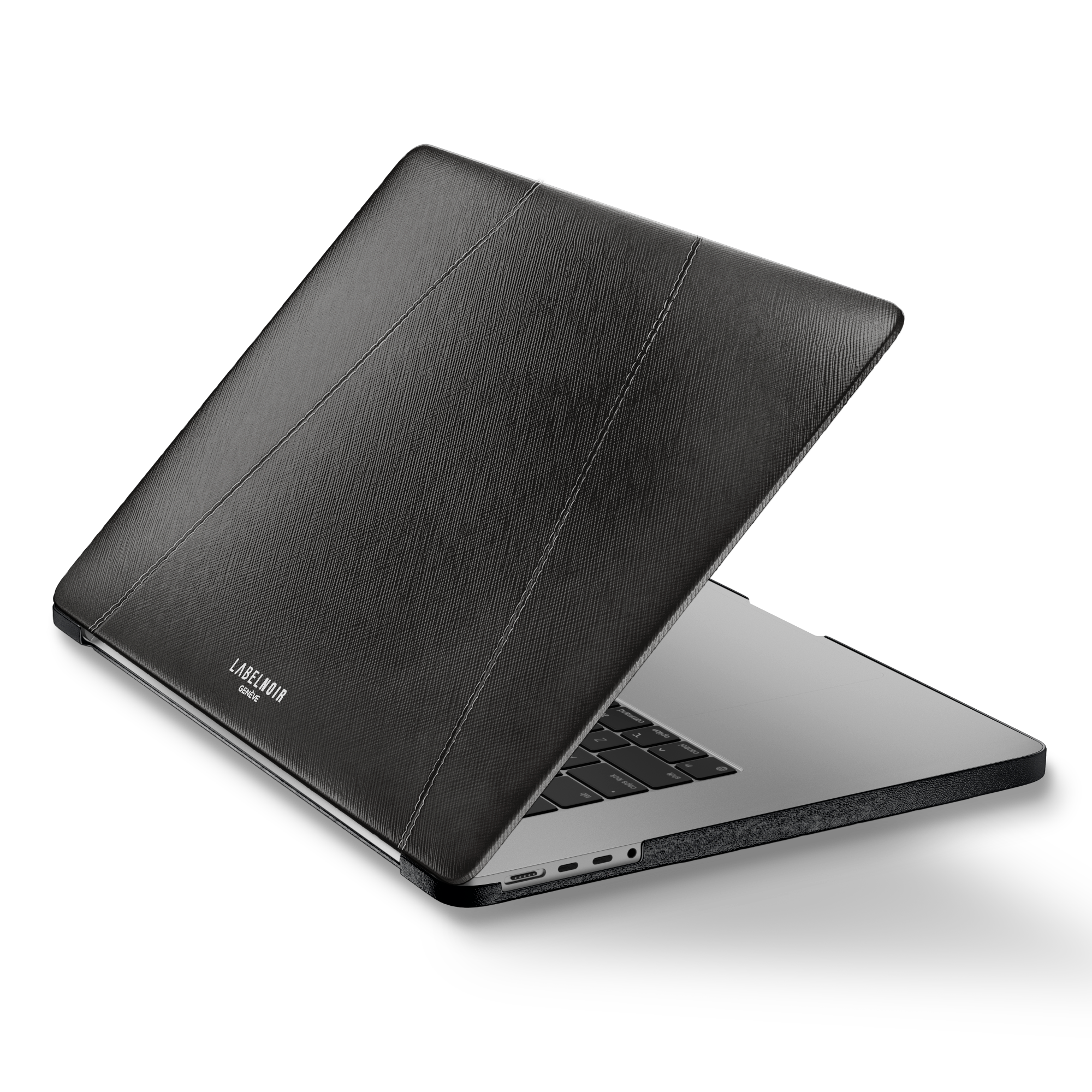 Label Noir Saffiano MacBook Pro 16 deksel skinn svart