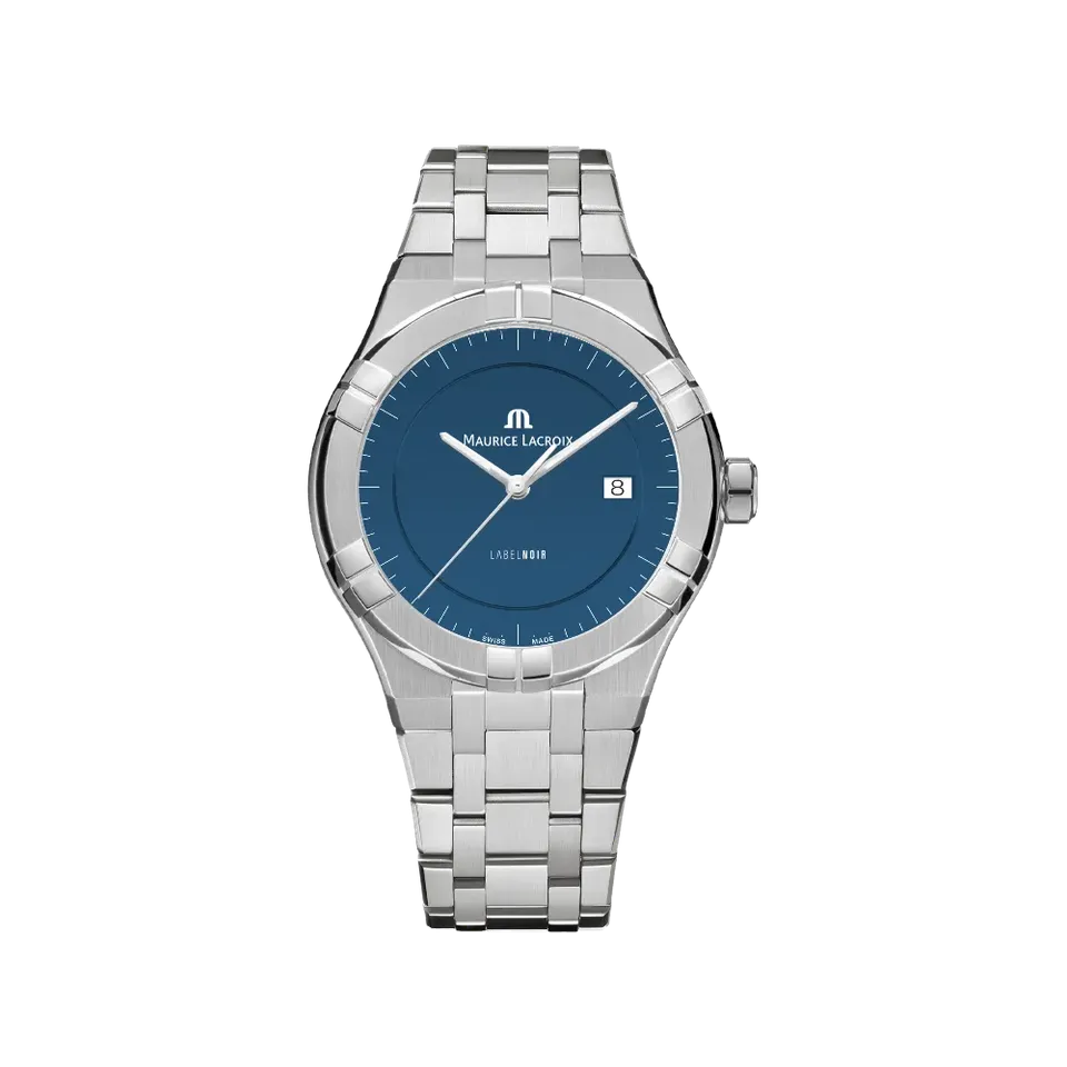 Label Noir Aikon Automatic 42MM klokke stål blå microgroove
