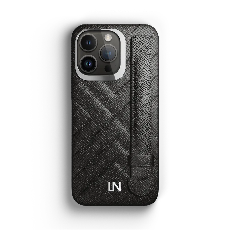 Label Noir iPhone 14 Pro Max mobildeksel skinn quiltet