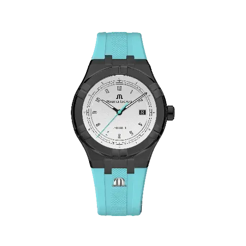 Label Noir Aikon Automatic 42MM klokke svart lyseblå gummi