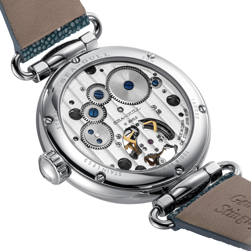 Sea-gull Artisan ICH 713.18.8100L dameklokke tourbillon blå