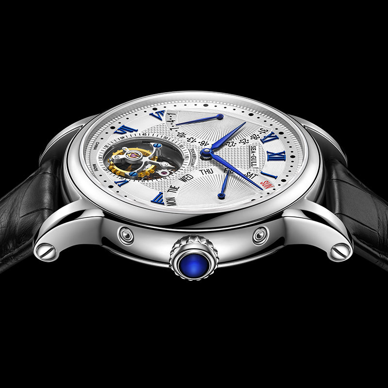 Sea-gull ST8004ZS tourbillon herreklokke hvit 43mm