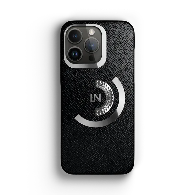 Label Noir iPhone 13 Pro Max deksel Ornate sort skinn