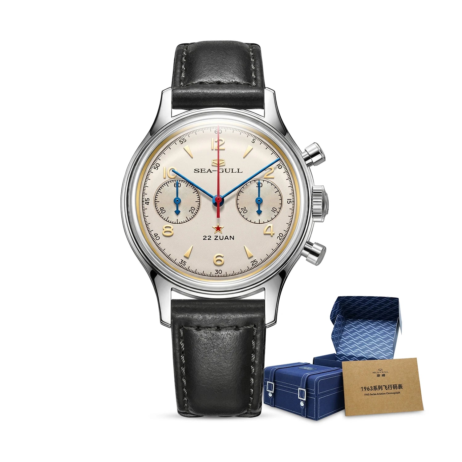 Sea-gull 1963 819.17.1963B herreklokke beige 37,3 mm