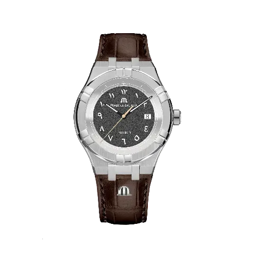 Label Noir Aikon Automatic 42MM klokke stål brunt skinn