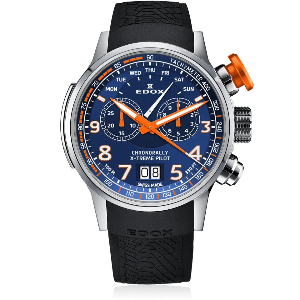 Edox Chronorally X-treme Pilot pilotklokke kronograf