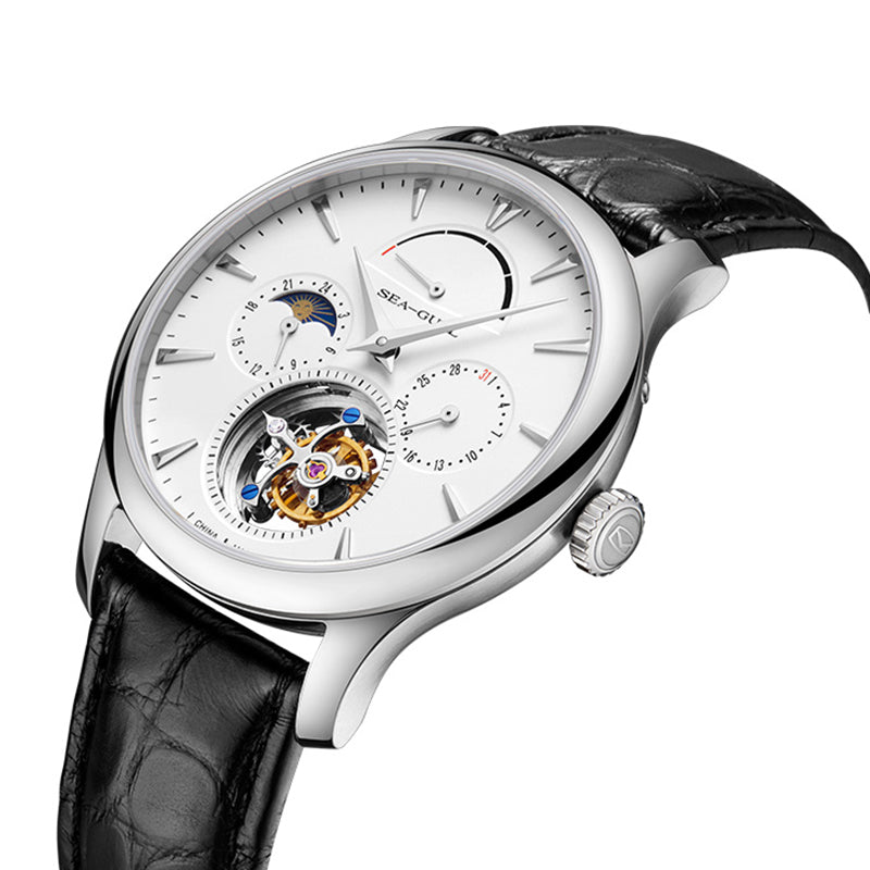 Sea-gull Artisan Heritage 818.12.8828 herreklokke hvit tourbillon