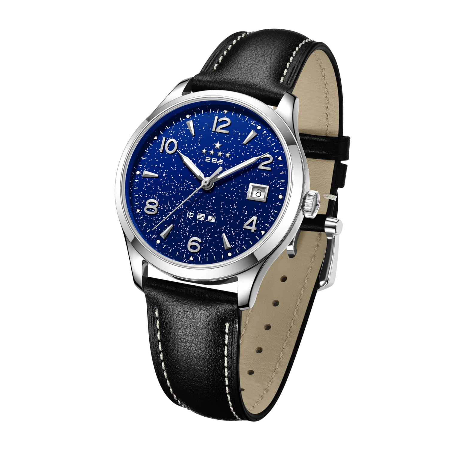 Sea-gull Wuxing 819.37.1955 dressklokke blå emalje 39mm